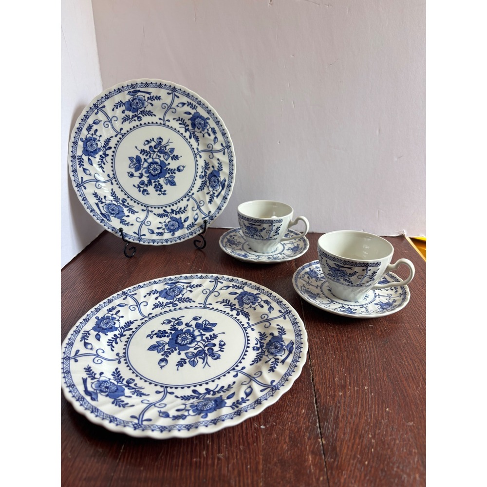 Johnson Brothers Indies Blue Dinnerware Set 6pc Plates Cups Saucers England NWT